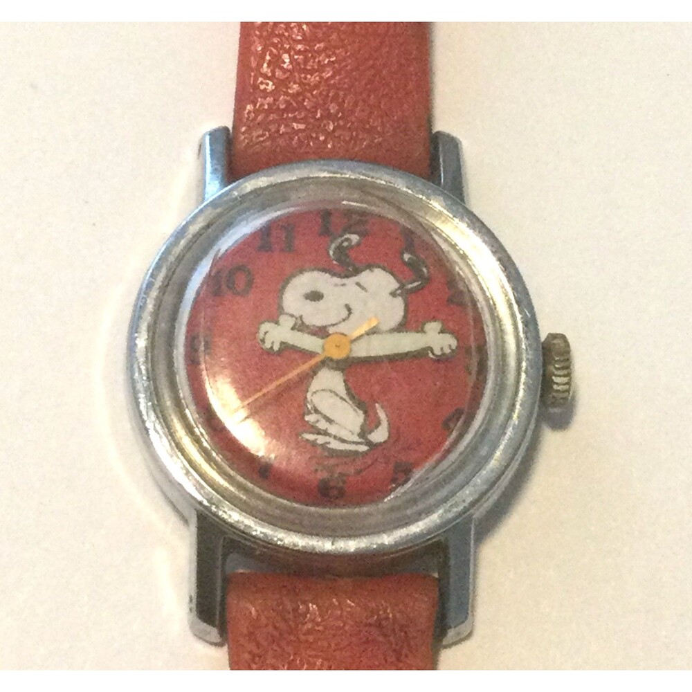 Vintage Timex Snoopy Watch Red Dance Has Original Band
